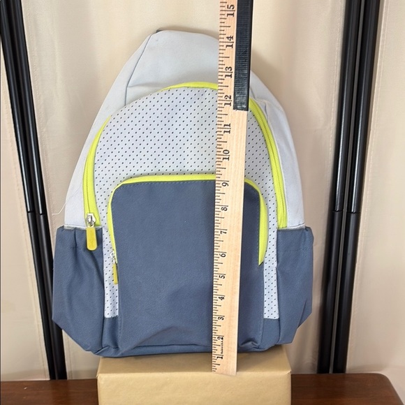 Thirty-One Gray and White Backpack with Bright Yellow Accents - Picture 2 of 5